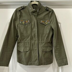 Rhinestone and Pearl Embellished Military Style Jacket
